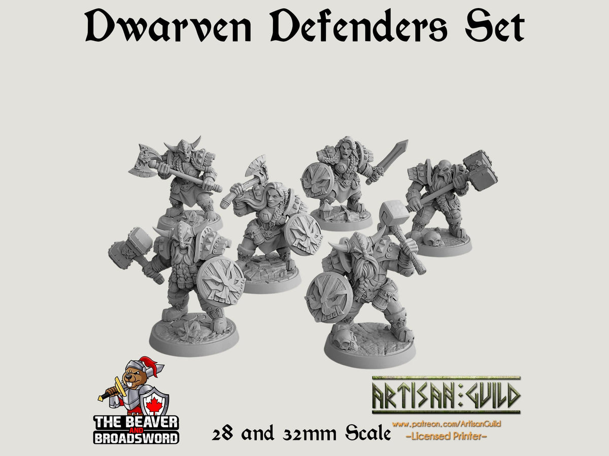 Dwarven Defenders 11 mini set - Artisan Guild | DnD | Fighter | Barbarian | Dwarf | Cleric | Paladin | Pathfinder, TTRPG, Wargaming-3