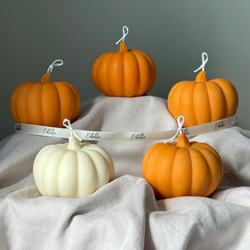 Handmade Pumpkin Soy Wax Candle: Autumn Decor Gift-1