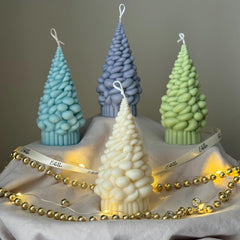 Handmade Snow Christmas Tree Soy Candle: Holiday Decor Gift-1