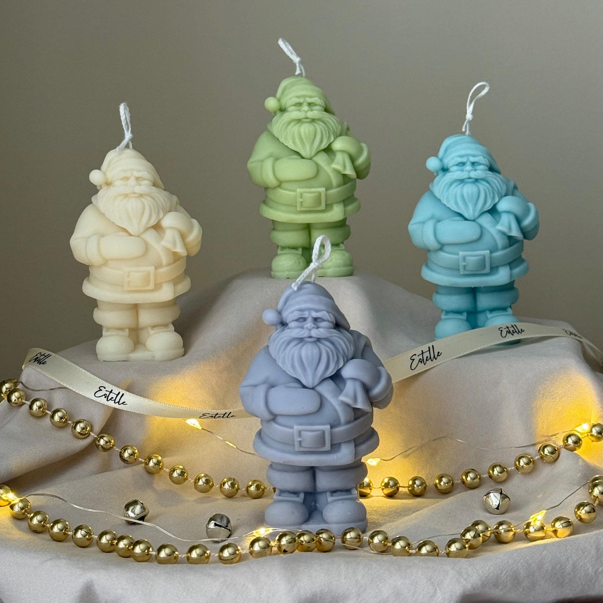 Hand Poured Santa Soy Candle: Christmas Decor Gift-1