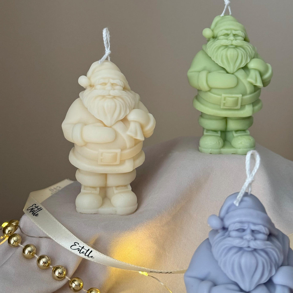 Hand Poured Santa Soy Candle: Christmas Decor Gift-3