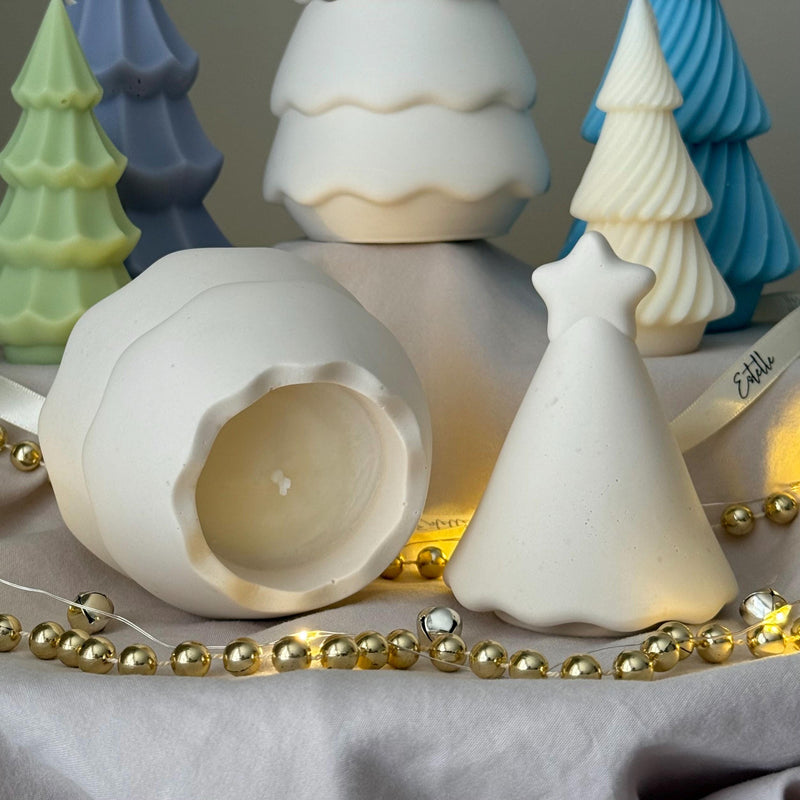 Christmas Tree Jar Soy Candle: Handmade Jesmonite Decor-2