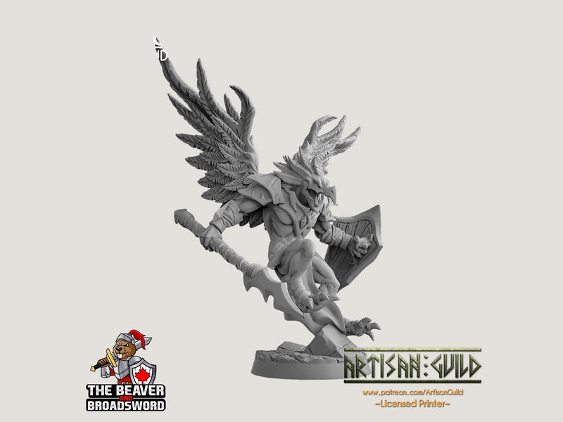 Aarakocra B Paladin Cleric premium DnD mini - High Quality Resin Printed 28mm 32mm Tabletop Miniature, Tough, Durable, Figurine and Diorama-1
