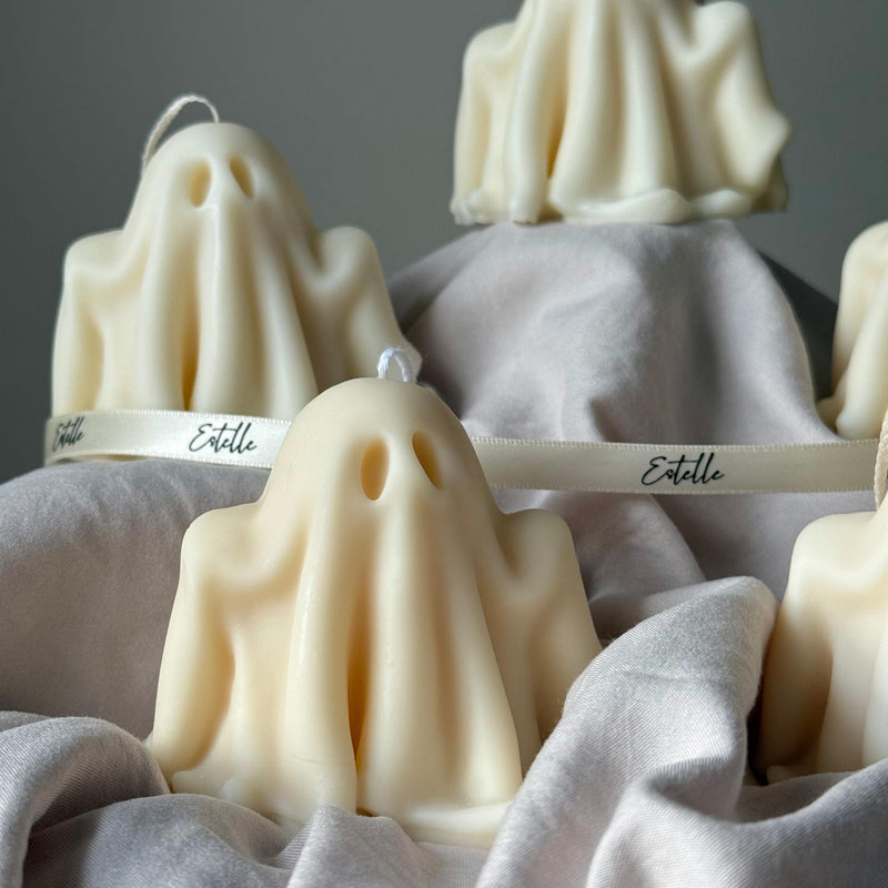 Handmade Halloween Ghost Candle: Sculptural Soy Wax Candle-2