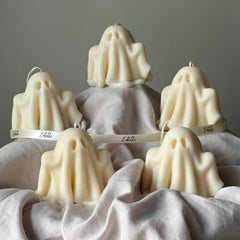 Handmade Halloween Ghost Candle: Sculptural Soy Wax Candle-3