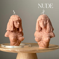 Handmade Cleopatra Soy Candle: Sculptural Bust Art-2