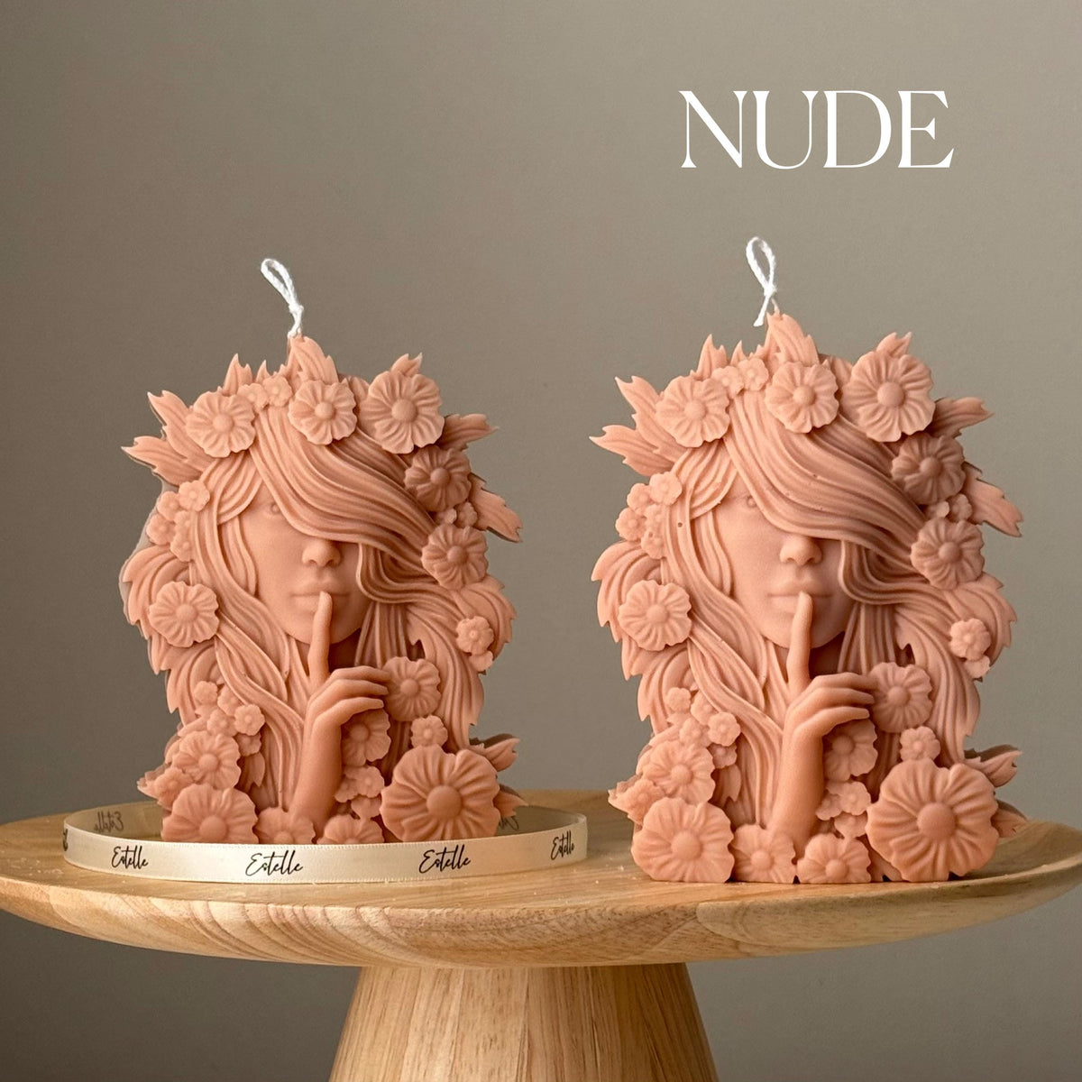 Lady Spring Soy Candle: Handmade Bust Sculpture, Unique Home Decor-2