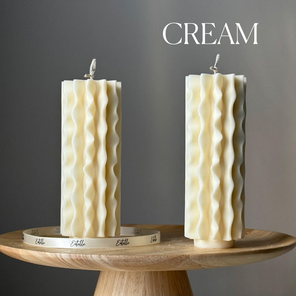 Geometric Soy Pillar Candle: Sculptural Home Decor-3