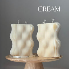 Geometric Soy Candle: Hand-Poured Sculptural Art, Unique Home Decor-3