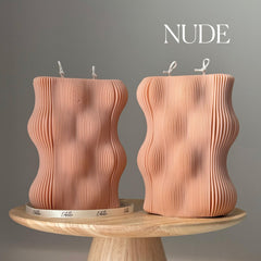 Geometric Soy Candle: Hand-Poured Sculptural Art, Unique Home Decor-2