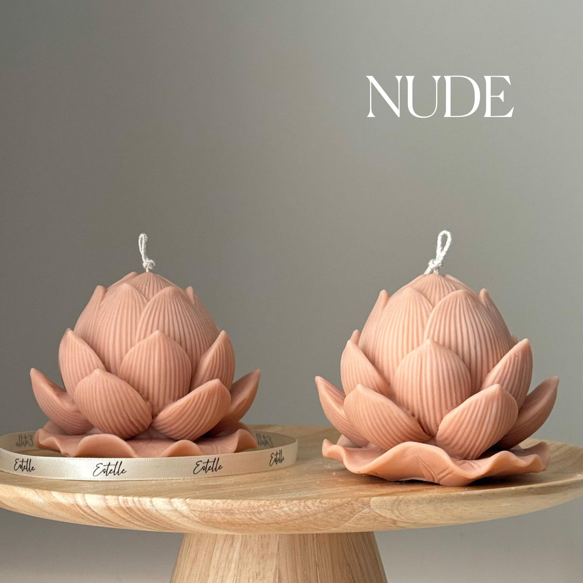 Handmade Soy Lotus Candle: Sculptural Home Decor Gift-2
