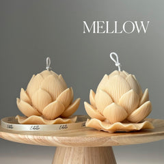 Handmade Soy Lotus Candle: Sculptural Home Decor Gift-4