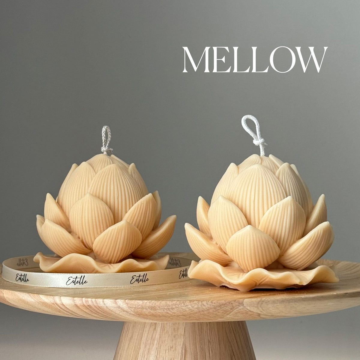 Handmade Soy Lotus Candle: Sculptural Home Decor Gift-4