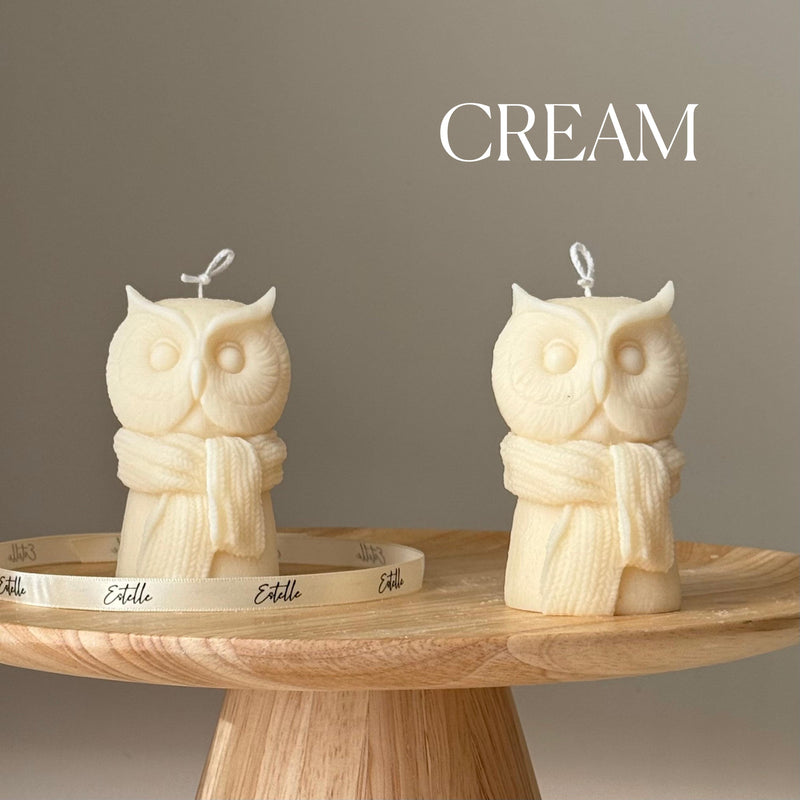 Handmade Owl Soy Candle: Sculptural Art Gift-3