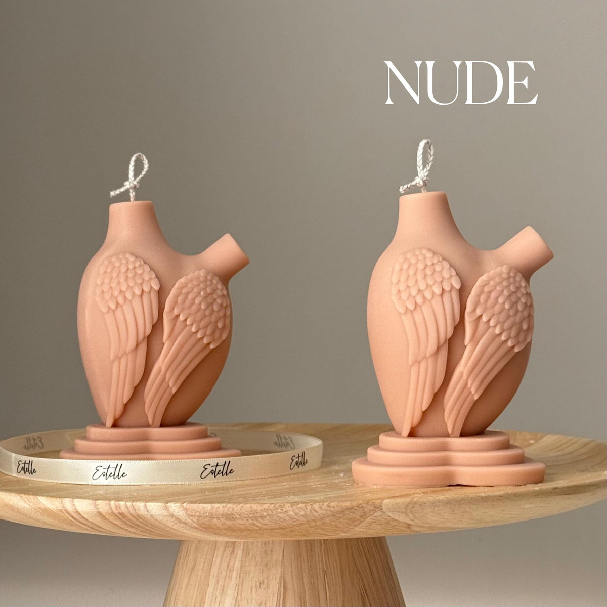 Heart With Wings Soy Candle: Hand-Poured Sculptural Art-3