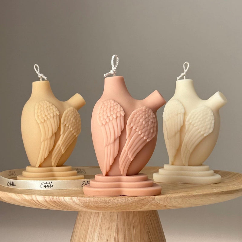 Heart With Wings Soy Candle: Hand-Poured Sculptural Art-1