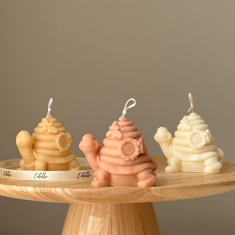 Hand Poured Soy Turtle Candle: Sculptural Art Gift-1