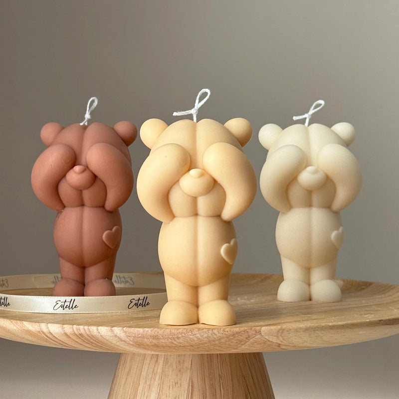 Handmade Soy Bear Candle: Sculptural Home Decor, Animal Lover Gift-1