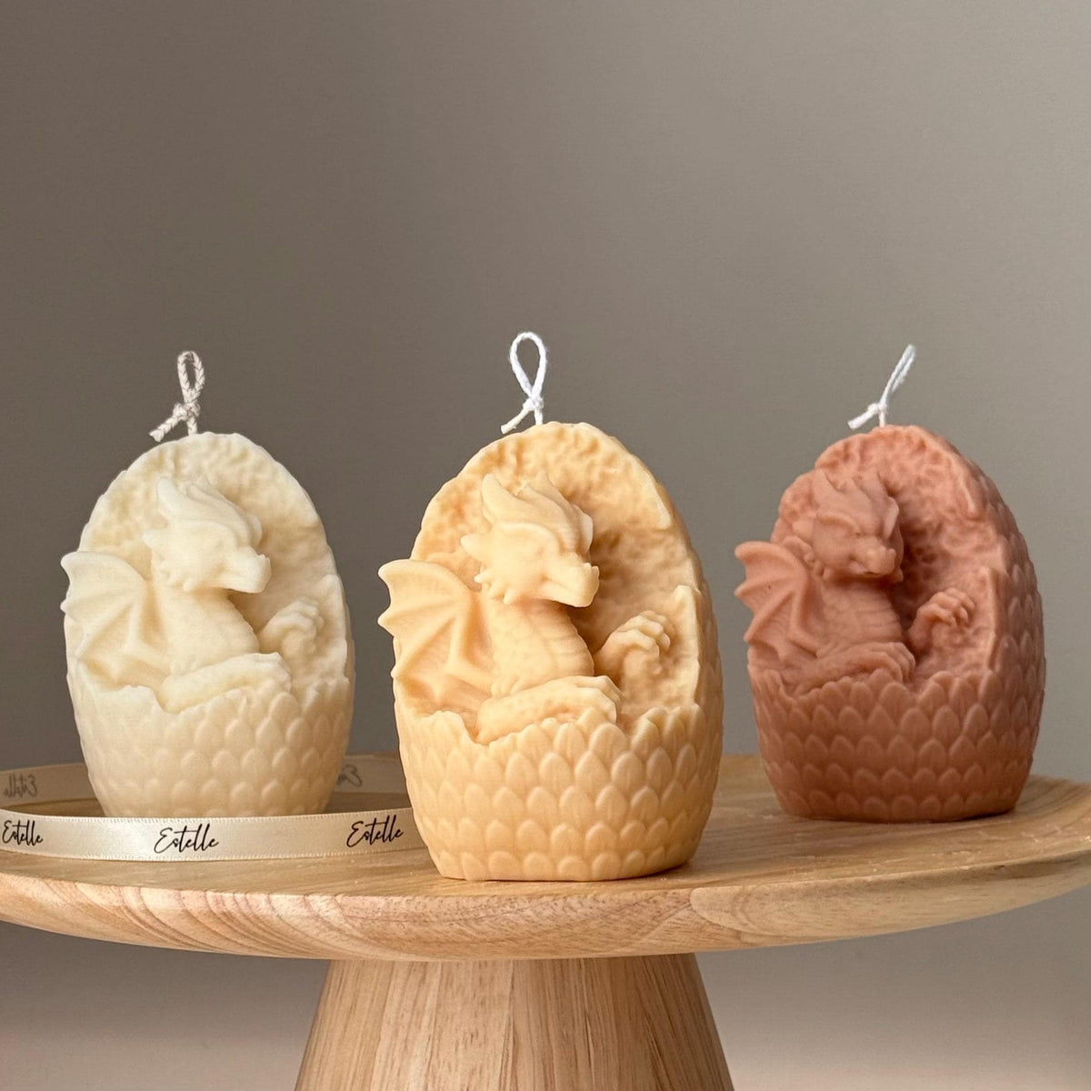 Handmade Dragon in Egg Soy Candle: Sculptural Art Gift-1