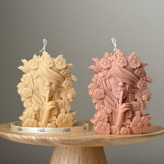 Lady Spring Soy Candle: Handmade Bust Sculpture, Unique Home Decor-1