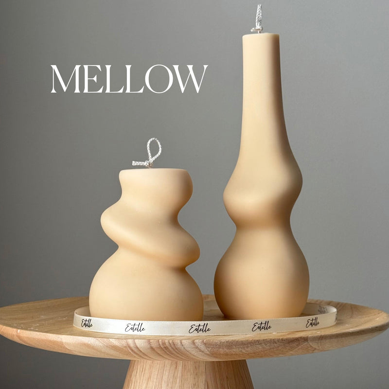 Handmade Irregular Soy Pillar Candle Duo: Sculptural Home Decor-4