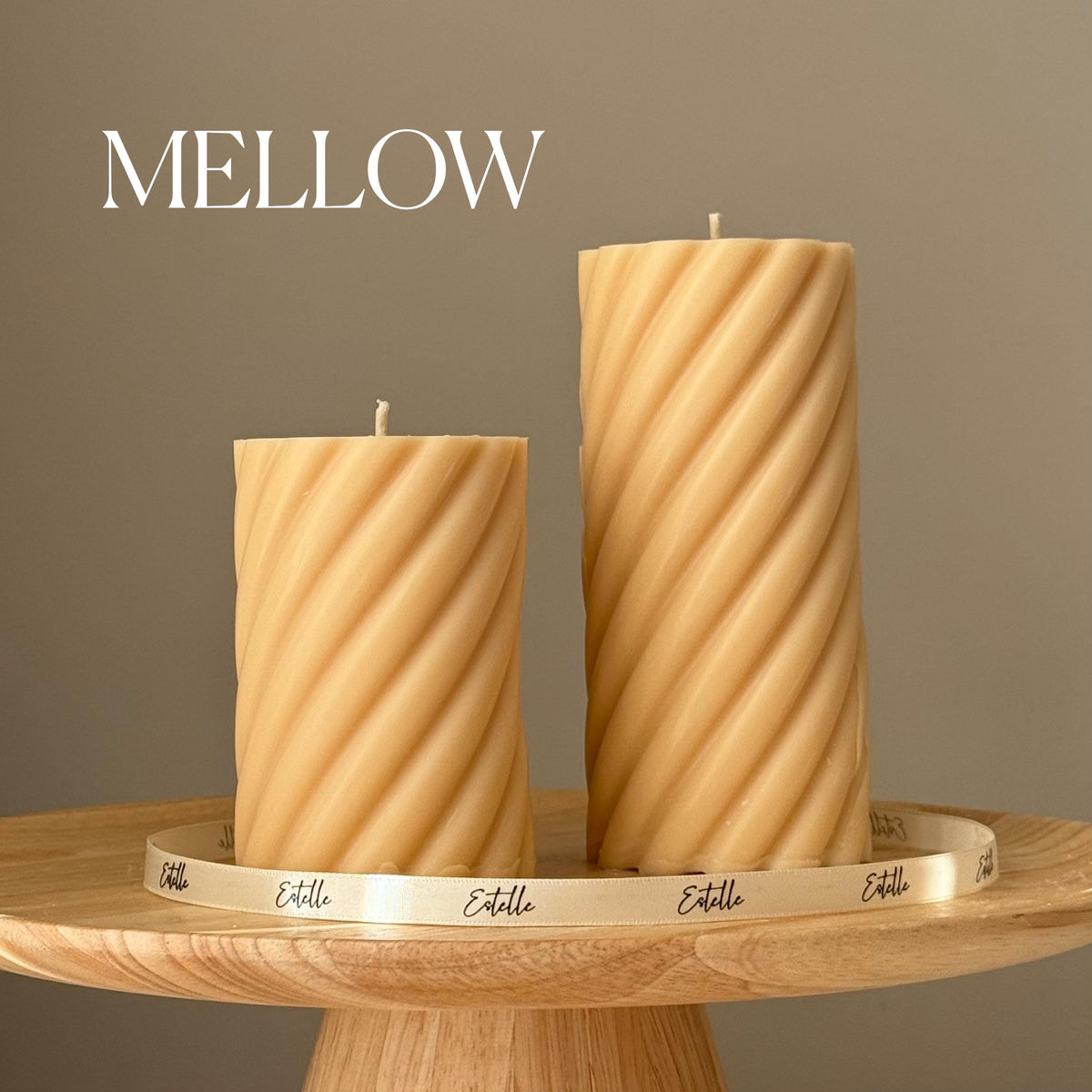 Handmade Swirl Soy Pillar Candle Duo: Sculptural Home Decor-4