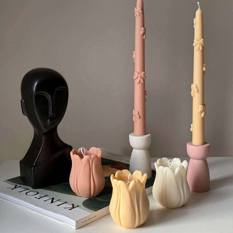 Hand Poured Tulip Soy Wax Candle | Sculptural Home Decor-2