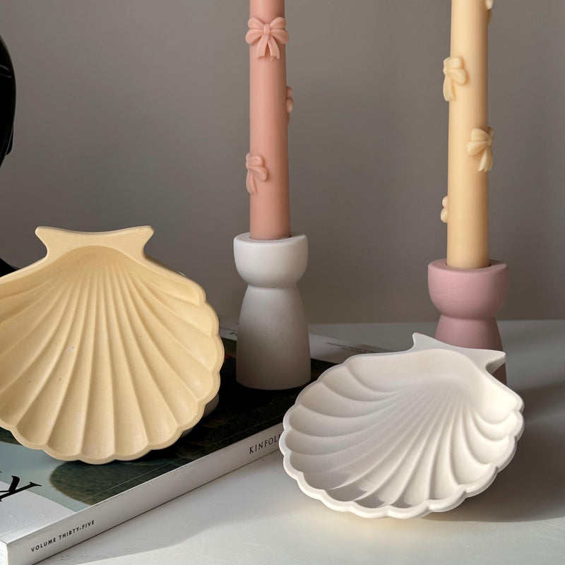 Elegant Jesmonite Shell Tray: Scandi Home Decor-1