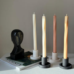 Greko Column Soy Wax Candle: Thin Swirl Taper, Decorative Candle-1