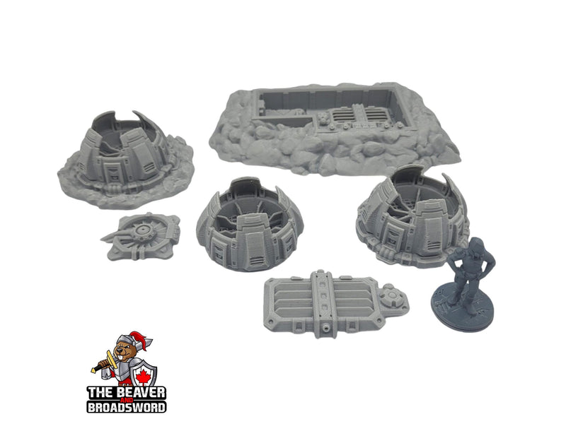 Scifi Vents and Access Hatch - EC3D , Infinity, Legion, Sci-fi, Cyberpunk, Starfinder, tabletop terrain, Sci-fi Scenery, Wargaming, Space-1