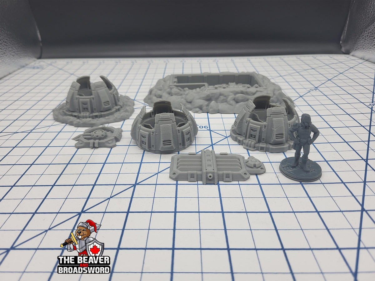 Scifi Vents and Access Hatch - EC3D , Infinity, Legion, Sci-fi, Cyberpunk, Starfinder, tabletop terrain, Sci-fi Scenery, Wargaming, Space-3