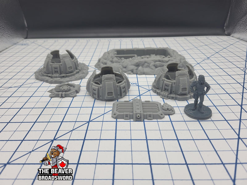 Scifi Vents and Access Hatch - EC3D , Infinity, Legion, Sci-fi, Cyberpunk, Starfinder, tabletop terrain, Sci-fi Scenery, Wargaming, Space-3