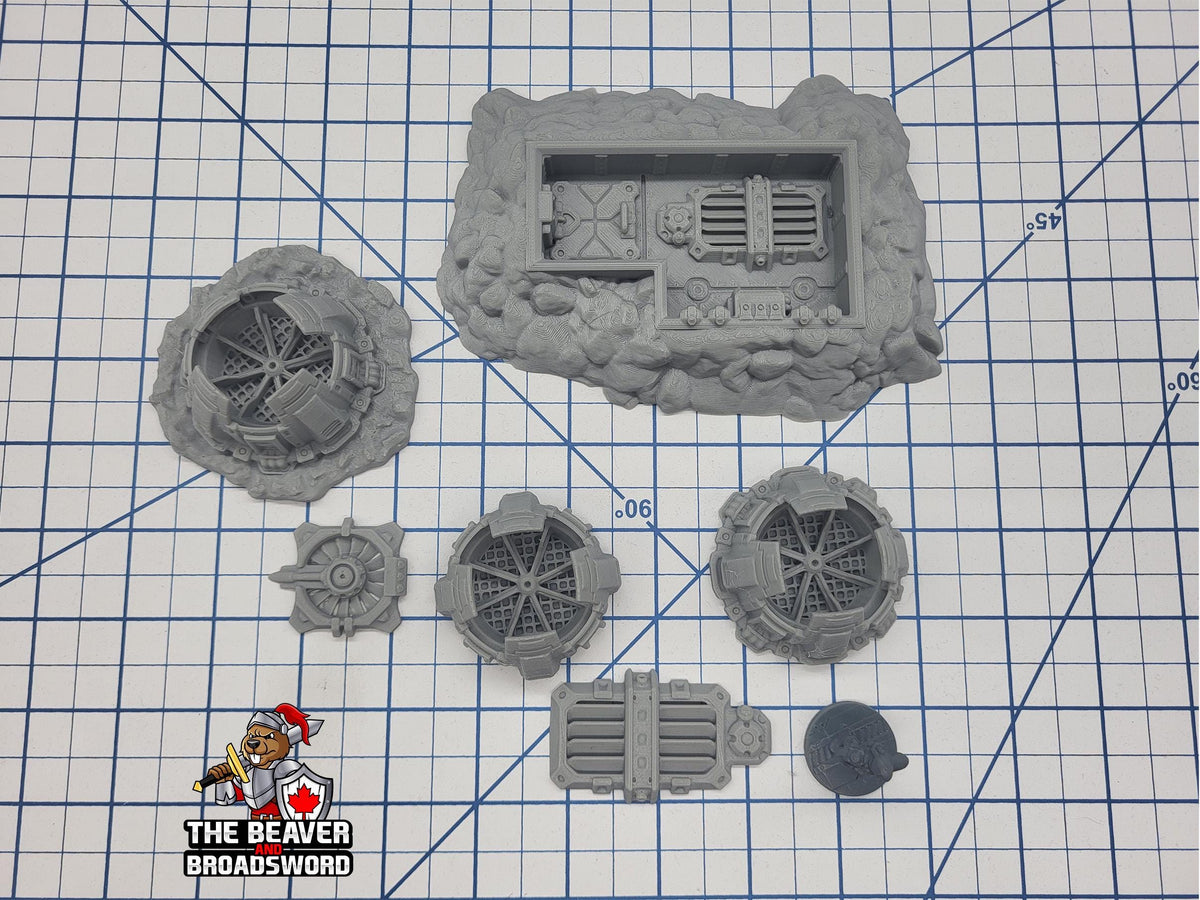 Scifi Vents and Access Hatch - EC3D , Infinity, Legion, Sci-fi, Cyberpunk, Starfinder, tabletop terrain, Sci-fi Scenery, Wargaming, Space-2