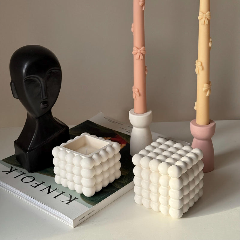 Bubble Jar Soy Wax Candle | Jesmonite Vessel, Handmade-3