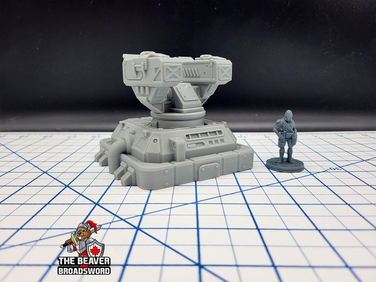 Scifi Missile Turret - EC3D , Infinity, Legion, Sci-fi, Cyberpunk, Starfinder, tabletop terrain, Sci-fi Scenery, Wargaming, Space, Defense-2