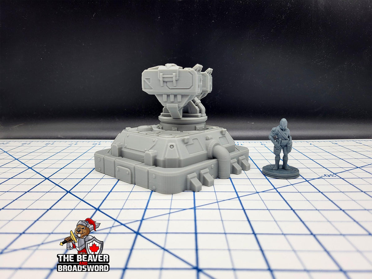 Scifi Missile Turret - EC3D , Infinity, Legion, Sci-fi, Cyberpunk, Starfinder, tabletop terrain, Sci-fi Scenery, Wargaming, Space, Defense-3