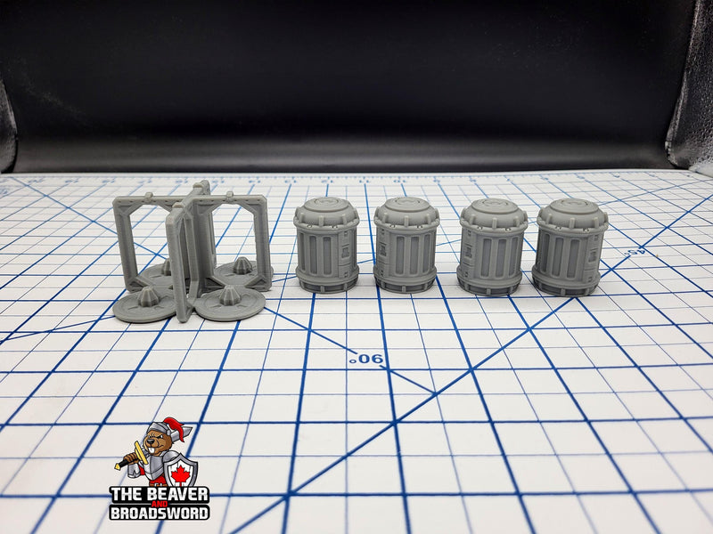 Scifi Cargo Cannisters and Frame - EC3D , Infinity, Legion, Cyberpunk, Starfinder, tabletop terrain, Sci-fi Scenery, Wargaming, Space Hangar-2