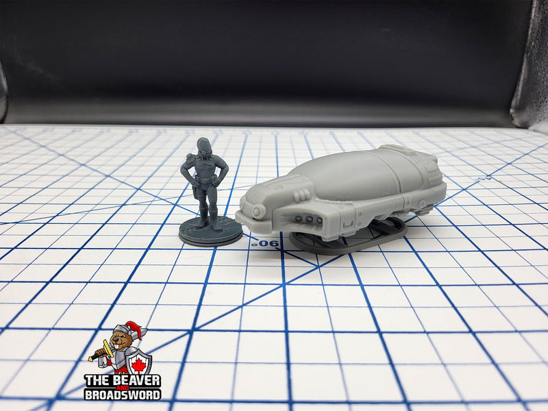 Scifi Hover Taxi - EC3D , Infinity, Legion, Cyberpunk, Starfinder, tabletop terrain, Sci-fi Scenery, Wargaming, Vehicle, Car, Futuristic-1