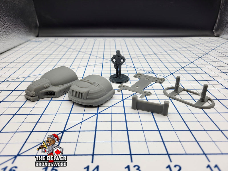 Scifi Hover Taxi - EC3D , Infinity, Legion, Cyberpunk, Starfinder, tabletop terrain, Sci-fi Scenery, Wargaming, Vehicle, Car, Futuristic-4