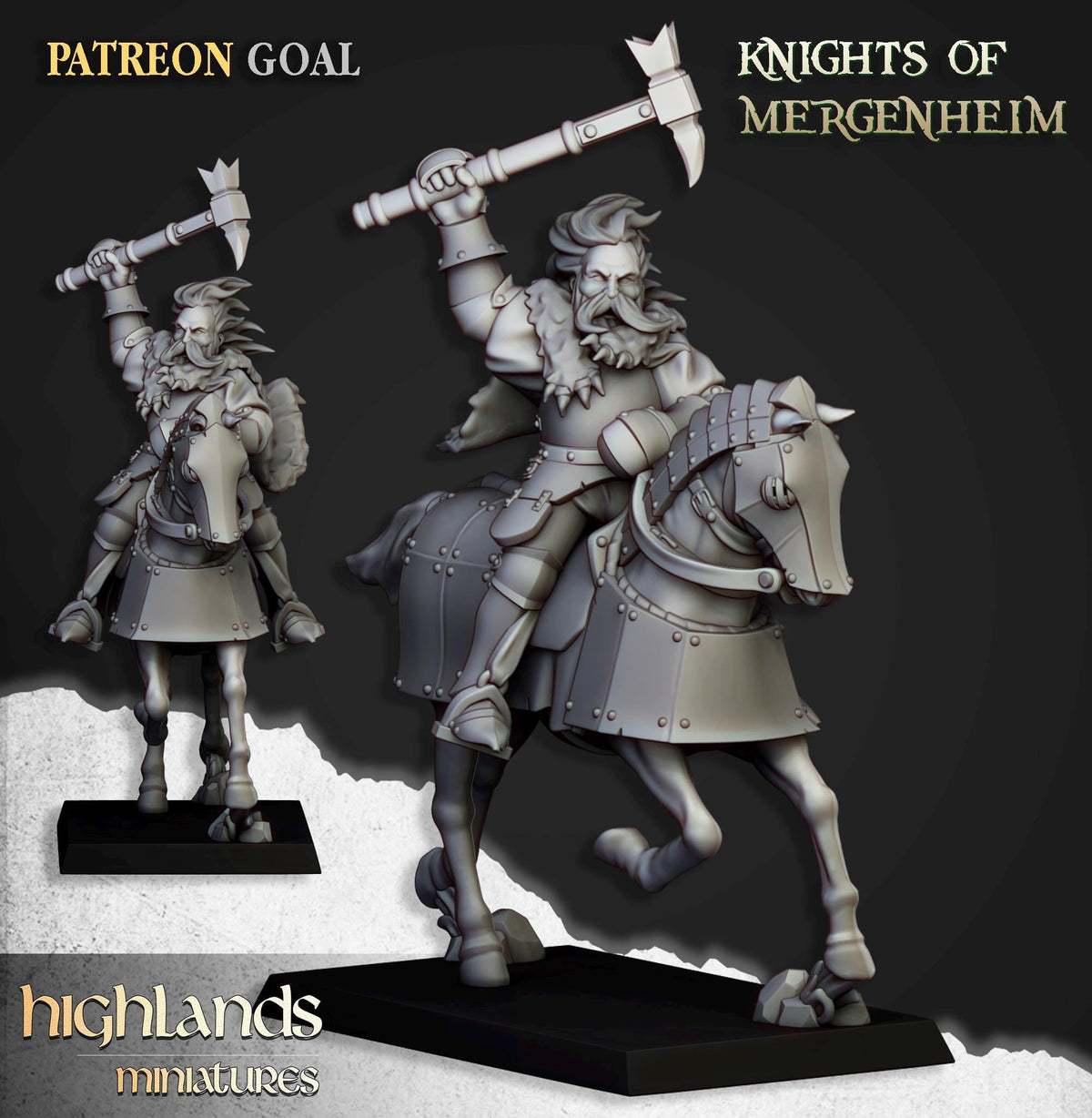 Knights of Mergenheim Miniature Set - 28/32mm Scale Premium Resin Models for Wargaming and RPG, DnD, Human, Sunland, Durable, High Quality-2