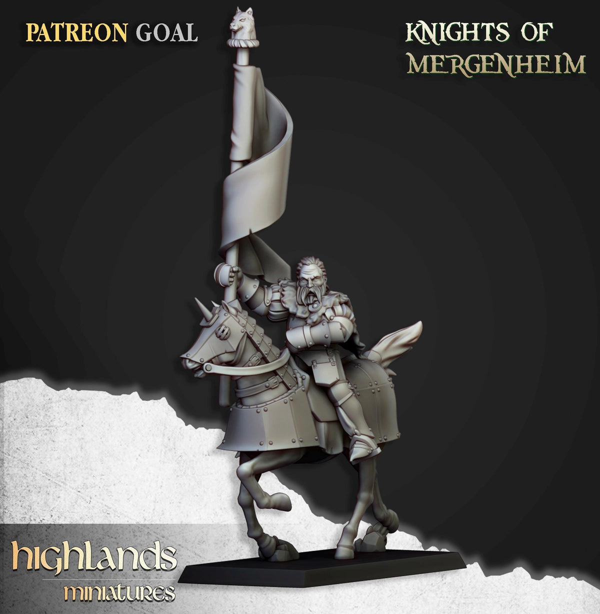 Knights of Mergenheim Miniature Set - 28/32mm Scale Premium Resin Models for Wargaming and RPG, DnD, Human, Sunland, Durable, High Quality-6