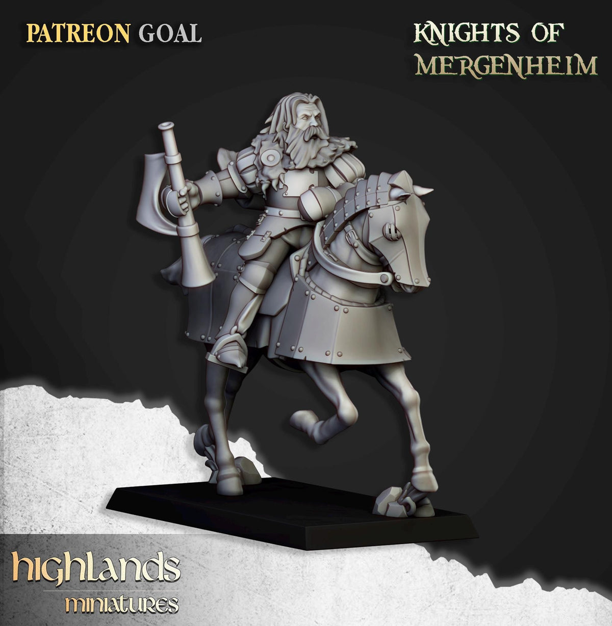 Knights of Mergenheim Miniature Set - 28/32mm Scale Premium Resin Models for Wargaming and RPG, DnD, Human, Sunland, Durable, High Quality-5