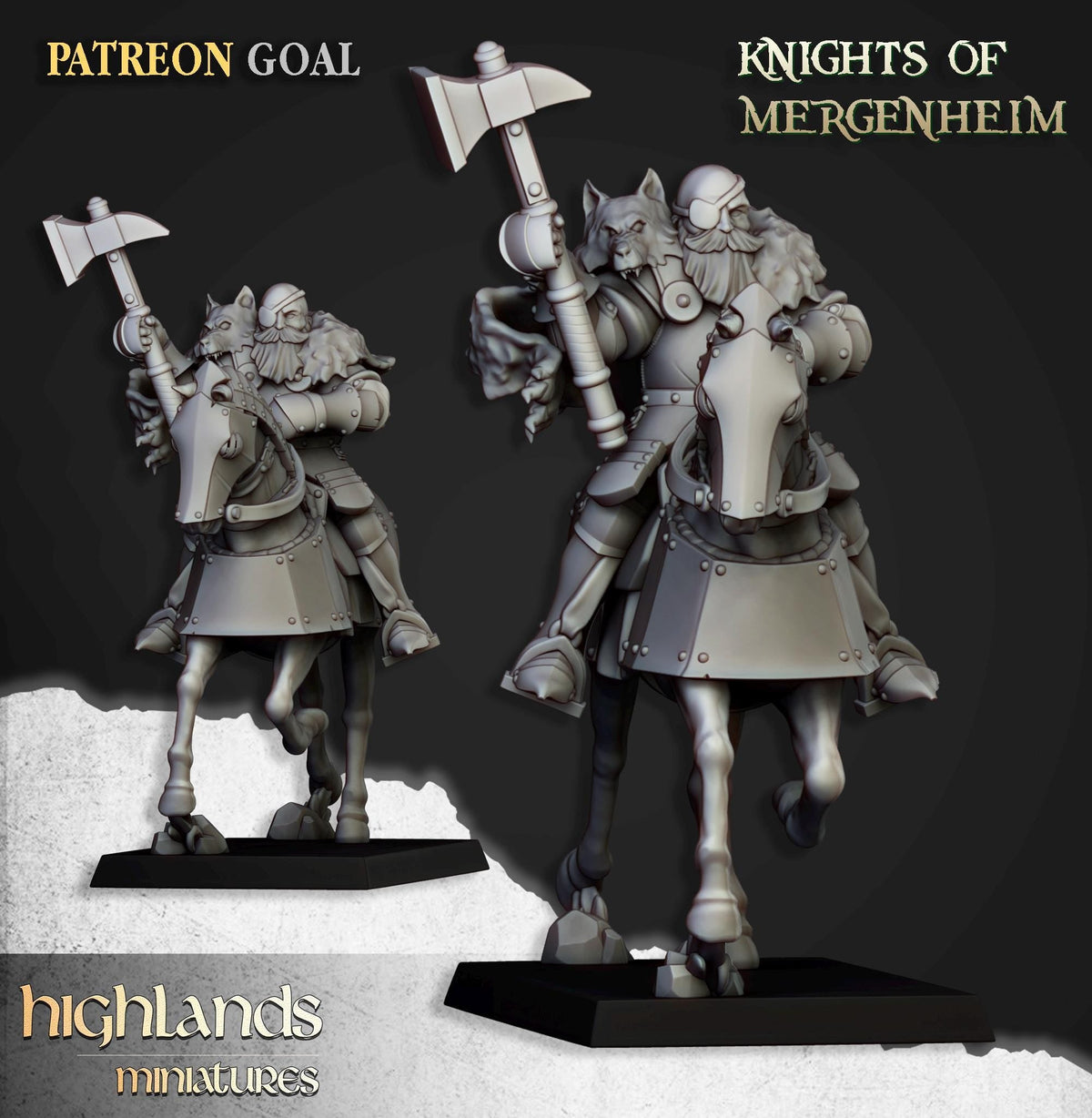 Knights of Mergenheim Miniature Set - 28/32mm Scale Premium Resin Models for Wargaming and RPG, DnD, Human, Sunland, Durable, High Quality-7