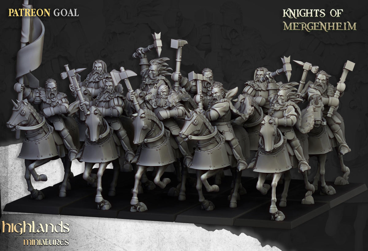 Knights of Mergenheim Miniature Set - 28/32mm Scale Premium Resin Models for Wargaming and RPG, DnD, Human, Sunland, Durable, High Quality