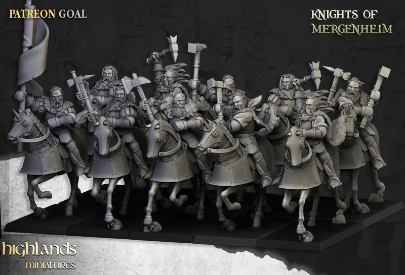 Knights of Mergenheim Miniature Set - 28/32mm Scale Premium Resin Models for Wargaming and RPG, DnD, Human, Sunland, Durable, High Quality-1