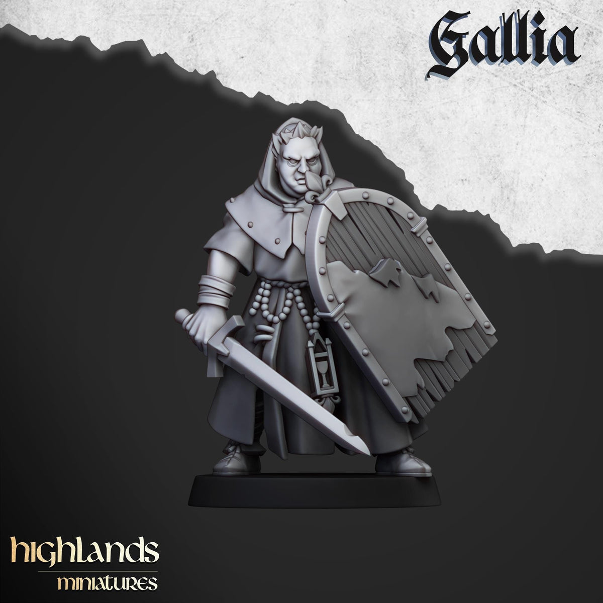 Grail Pilgrims Miniature Set - 28/32mm Scale Premium Resin Models for Wargaming and ttRPG, DnD, Human, Gallia, Durable, High Quality, Grail-5