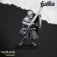 Grail Pilgrims Miniature Set - 28/32mm Scale Premium Resin Models for Wargaming and ttRPG, DnD, Human, Gallia, Durable, High Quality, Grail-7
