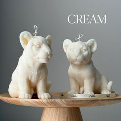 Handmade Lion Candle: Sculptural Soy Wax Animal Candle-3