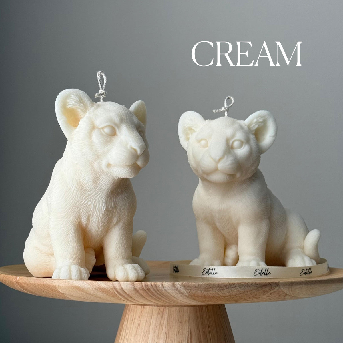 Handmade Lion Candle: Sculptural Soy Wax Animal Candle-3