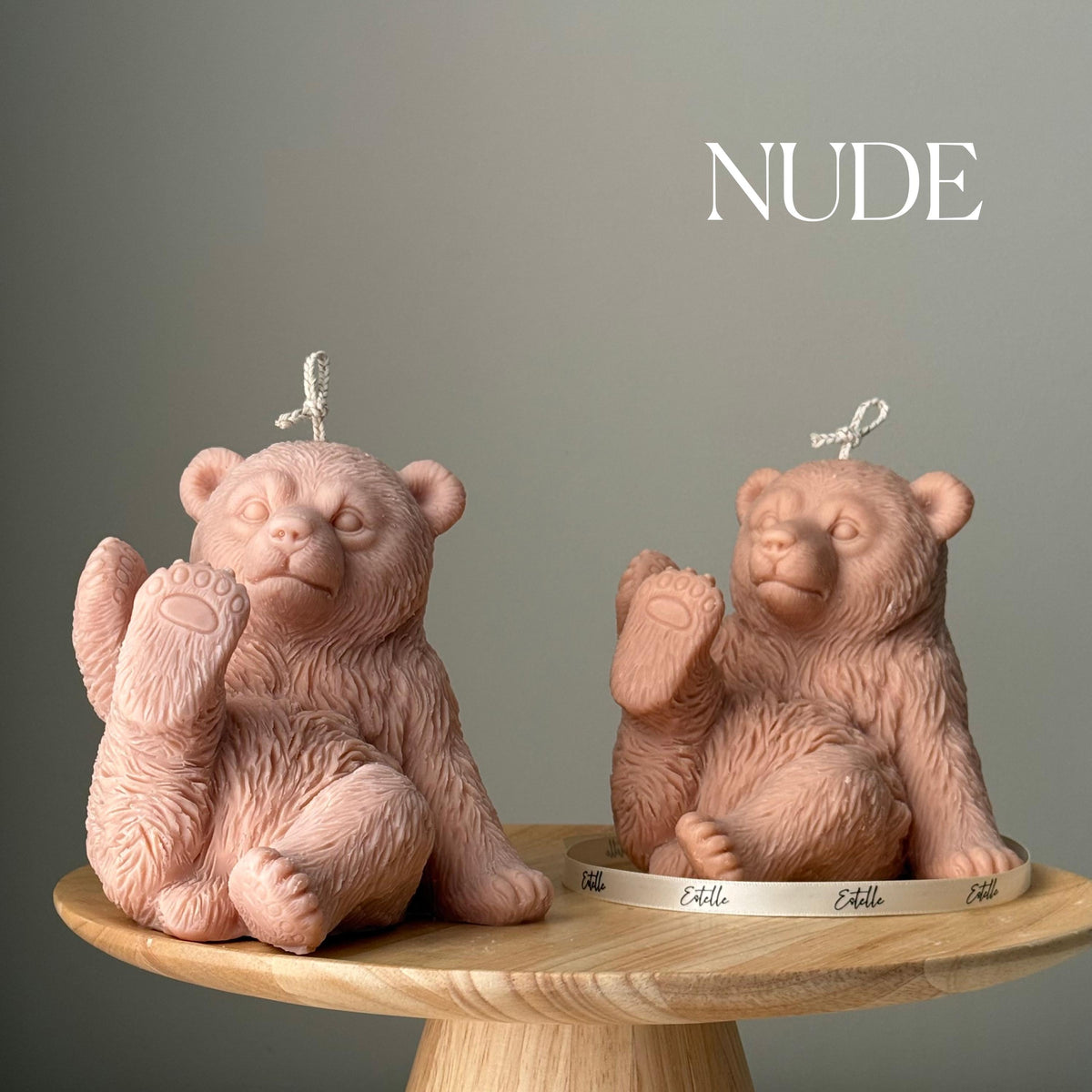 Handmade Soy Wax Bear Candle: Sculptural Animal Gift-2